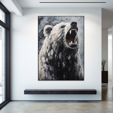 Black and White Bear Painting